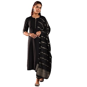 Gerua by libas Solid Silk Blend Straight