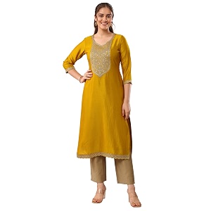Gerua By Libas Yoke Design Silk Straight