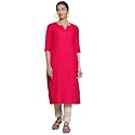 Gerua Red Woven Design Straight Kurta
