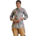 Gerua Sea Green Printed Straight Kurti