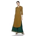 Gerua Women39s Synthetic Straight Kurta G1423_Green_XS