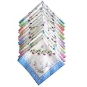Womens,Ladies,Kids Handkerchief, Rumal, Hanky, Hankies, 100% Cotton Premium Collection Handkerchiefs, Soft Cotton Hand kerchief
