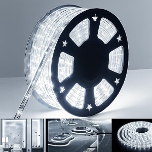 gesto 20 meter rope led strip lights  120 ledmtr waterproof outdoor lights for balcony home decor cove light for false ceiling  flexible cuttable strip light for diwali decoration - white 6500k