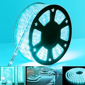 gesto 5 meter ice blue led rope strip light  120 ledsmtr ip65 waterproof indoor amp outdoor lights for balcony home decor amp cove light for false ceiling  cuttable every 1m for diwali decoration