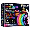 Gesto 5 Meter Multicolor LED Rope Strip Light | IP65 Waterproof Indoor &amp; Outdoor Lights for Balcony, Home Decor &amp; Cove Light for Ceiling | 8 Flashing Modes RGB Strip Light for Diwali Decoration