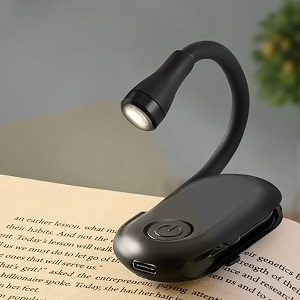 gesto rechargeable book reading light with clip  3 color changing light for reading in bed  80 hours runtime  flexible goose neck clip on book light for book lovers