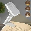Gesto Rechargeable Book Reading Light with Clip – 3 Color Changing Light for Reading in Bed | 80 Hours Runtime Led Lamp for Night | Flexible Goose Neck Clip on Book Light for Book Lovers