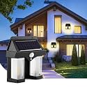 Gesto Solar Wall Light with Motion Sensor Outdoor | IP65 Waterproof Solar LED Light | Auto Day Off &amp; Night On | 3 Lighting Modes | Decorative &amp; Security Wall Lamp for Home, Patio, Yard,Fence &amp; Stairs