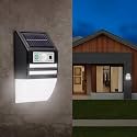 Gesto Solar Wall Light with Motion Sensor Plastic Waterproof Outdoor Wall Lamp & 3 Modes 1200mAh Battery, Auto Day Off & Night On Solar Light for Garden, Fence, Balcony, Patio, Yard & Stair Lighting