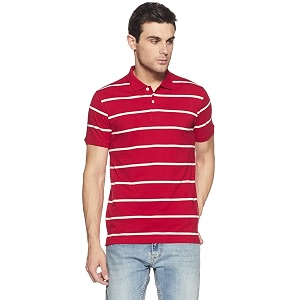 Get In Mens Striped Regular Fit Polo