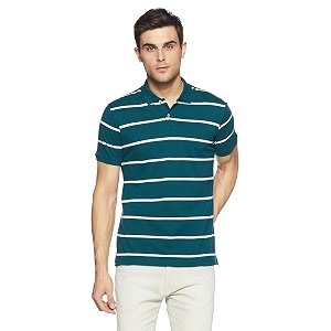 Get In Mens Striped Regular Fit Polo