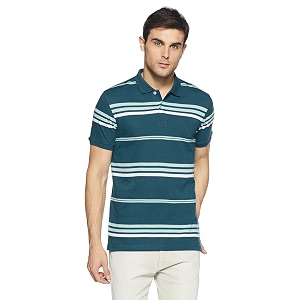 Get In Mens Striped Regular Fit Polo