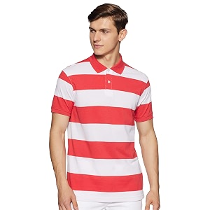 Get In Mens Striped Regular Fit Polo