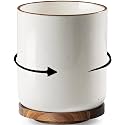 getstar Extra Large Rotating Utensil Holder for Kitchen Counter, 7.9" Ceramic Utensils Crocks Set for Countertop Large &amp; Small Utensil Organizer for Spatula Farmhouse Kitchen Decor