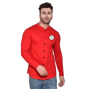 Geum Mens Mandarin Collar Shirt Slim