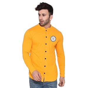 Geum Mens Mandarin Collar Shirt Slim