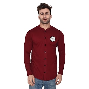 Geum Mens Mandarin Collar Shirt Slim
