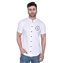 Geum Mens Mandarin Collar Shirt with Graphic