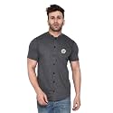Geum Mens Mandarin Collar Shirt with Graphic