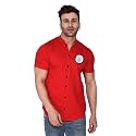 Geum Mens Mandarin Collar Shirt with Graphic