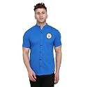 Geum Mens Mandarin Collar Shirt with Graphic