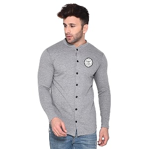 Geum Mens Mandarin Collar Shirt Slim
