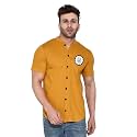 Geum Mens Mandarin Collar Shirt with Graphic