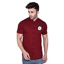 Geum Mens Mandarin Collar Shirt with Graphic