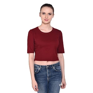 Geum Womens Cotton Round Neck Half Sleeve