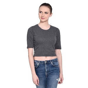 Geum Womens Cotton Round Neck Half Sleeve