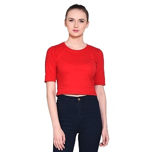 Geum Womens Cotton Round Neck Half Sleeve