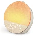Geuuap Sunrise Alarm Clock, Natural Wake-Up Light White Noise Machine,Khaki
