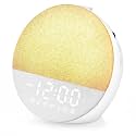Geuuap Sunrise Alarm Clock, Natural Wake-Up Light White Noise Machine,White