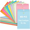 Geyee 100 Pcs 10 x 13 Inch Multicolor Clasp Manilla Envelopes Mailing