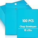 Geyee 100 Pcs 10 x 13 Inch Lake Blue Clasp Manilla Envelopes Mailing