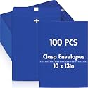Geyee 100 Pcs 10 x 13 Inch Navy Blue Clasp Manilla Envelopes Mailing