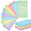 Geyee 100 Pcs 6 x 9 Inch Colorful Clasp Manilla Envelopes Mailing