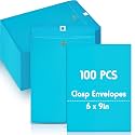 Geyee 100 Pcs 6 x 9 Inch Blue Clasp Manilla Envelopes Mailing
