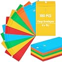 Geyee 100 Pcs 6 x 9 Inch Multicolor Clasp Manilla Envelopes Mailing