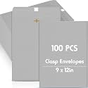 Geyee 100 Pcs 9 x 12 Inch Grey Clasp Manilla Envelopes Mailing