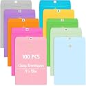 Geyee 100 Pcs 9 x 12 Inch Colorful Clasp Manilla Envelopes Mailing