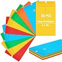 Geyee 20 Pcs 6 x 9 Inch Multicolor Clasp Manilla Envelopes Mailing