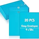 Geyee 20 Pcs 9 x 12 Inch Blue Clasp Manilla Envelopes Mailing