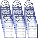 Geyee 50 Pack Job Ticket Holders Work Order Plastic Sleeves,Blue