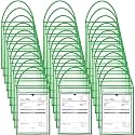 Geyee 50 Pack Job Ticket Holders Work Order Plastic Sleeves,Green