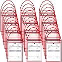 Geyee 80 Pack Job Ticket Holders 9x12 with Strap Hanging,Red