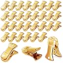Geyoga 100 Pcs Small Metal Alligator Clips for Craft, Gold, Smooth