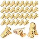 Geyoga 100 Pcs Small Metal Alligator Clips for Craft, Gold, Pattern