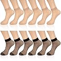 Geyoga 12 Pairs Sheer Ankle Socks