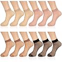 Geyoga 12 Pairs Sheer Ankle Socks